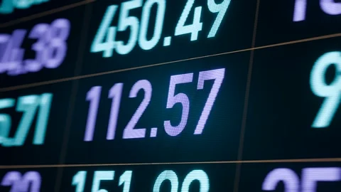 Extreme close-up of animated data and numbers on a digital screen. Stock Footage 291088036