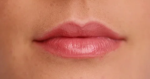 Extreme close-up of attractive lips Stock Footage 78416453