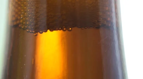 Extreme close-up beer bubbles in a bottle,  macro shot Stock Footage 42095990