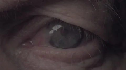 Extreme close up on blue human eye. Close up of a human eye opening wide. Stock Footage 148283530