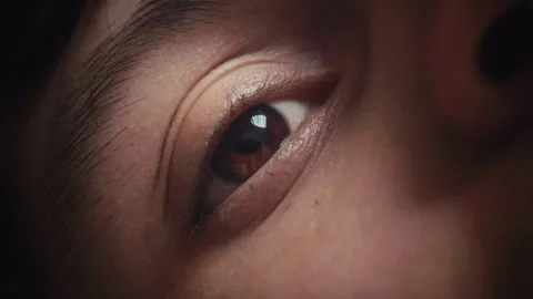 Extreme Close-Up of Brown Eye Opening in High Detail Stock Footage 293735226