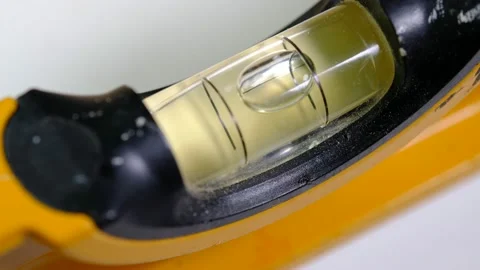 Extreme close up of bubble level Stock Footage 138956336