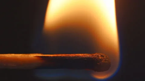 Extreme close-up of burning matchstick Stock Footage 28911123