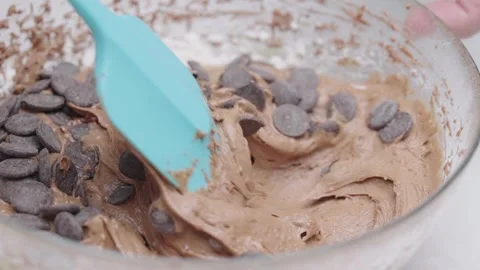 Extreme Close Up Chocolate Chip Cookie Dough Texture Stock Footage 333006921
