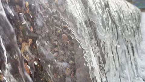 Extreme close up of clear crystal water rushing and cascading Stock Footage 346012671