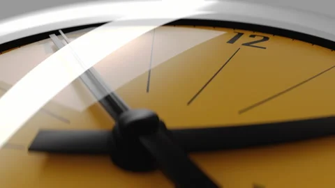 Extreme close-up of clock hands moving across the clock face, passage of time Stock Footage 340345456