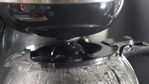 Extreme close up coffee pot Stock Footage