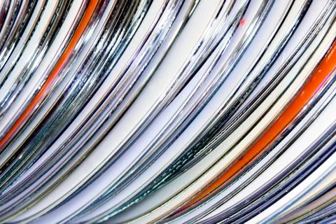 Extreme close up of collection of compact discs Stock Photos