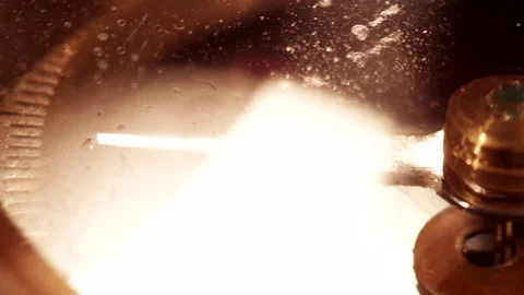 Extreme close up of Compass on turntable 2 Video stock 139871744