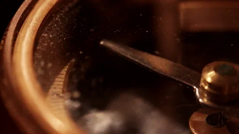 Extreme close up of compass on turntable Video stock 139871749