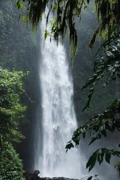 Extreme Close Crop of Thundering Waterfall Mid-Section, Bali Stock Photos