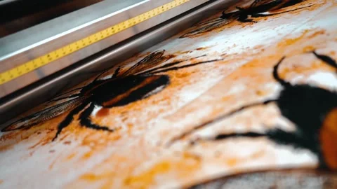 Extreme close up of design print Stock Footage 135160488