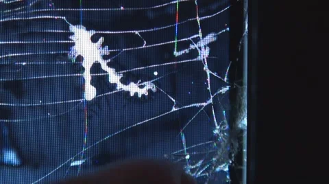 Extreme close up of destroyed lcd tv screen 3 Stock Footage 40681329