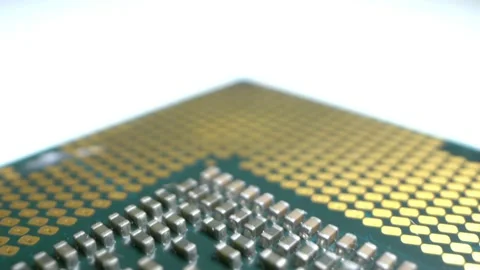 Extreme close-up, detailed. computer processor on an isolated white background 库存影片 144280678