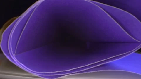 Extreme close-up, detailed. inside view of wrapping paper scroll Stock Footage 144281887