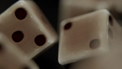 Extreme Close up of Dice cubes falling Stock Footage 253558897