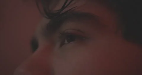 Extreme Close Up Of Dramatically Lighted Face And Eyes Stock Footage 161427266