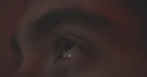 Extreme Close Up Of Dramatically Lighted Face And Eye Stock Footage 161427824