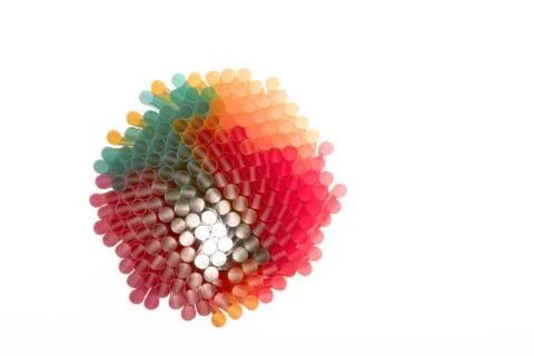 Extreme close up of drinking straws background Stock Photos