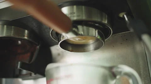 Extreme Close-up of Espresso Extraction Ending. Stock Footage 337879909