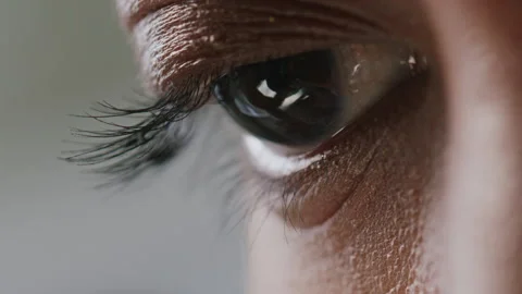 Extreme Close Up of Eye of Scientist Looking through Microscope Stock Footage 312473874