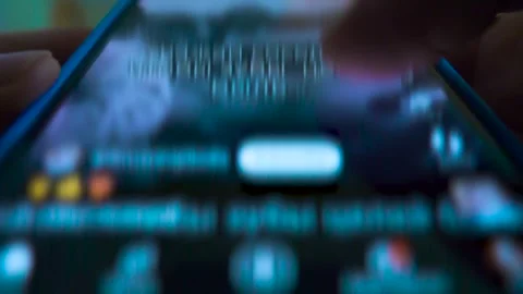 Extreme Close-Up of Finger Scrolling Through Social Network Feed Vidéo 264664920
