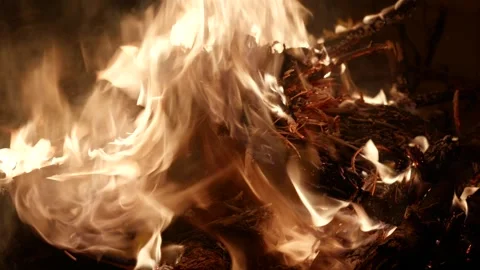 Extreme close up of fire burning 스톡 동영상 254036499