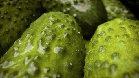 Extreme close-up of fresh cucumbers, captured with a smooth sliding motion. 스톡 동영상 313832632