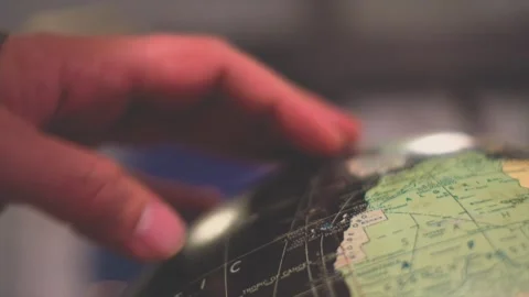 Extreme Close Up of Globe Being Rotated Stock Footage 301648809