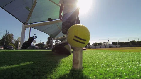 Extreme close up of golf ball Vídeo Stock 35522835