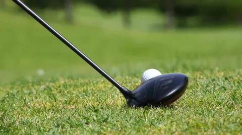 Extreme Close Up of a golf tee shot 库存影片 38691814