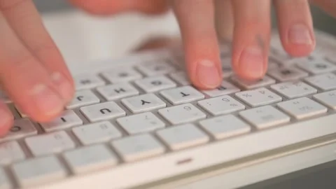 Extreme close. Hands typing, focusing on business communication precision. Stock Footage 296212473