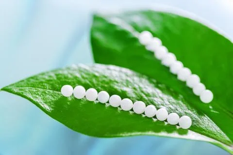 Extreme close up of Homeopathic pills. Foto stock