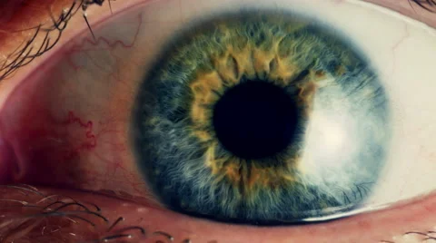 Extreme close up human eye iris  Stock Footage