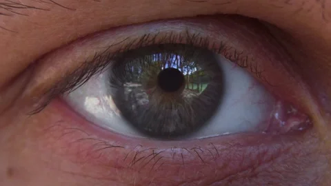 Extreme close up human eye iris 4K Stock Footage 133954368