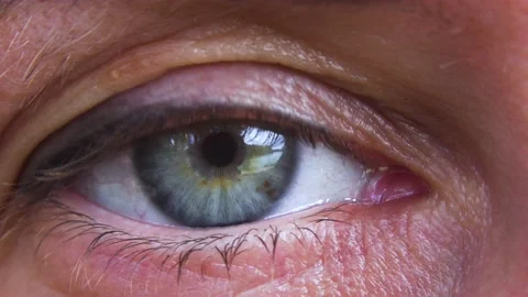 Extreme close up of human eye iris 4K Stock Footage 133954517