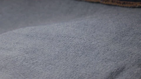 Extreme close-up jeans texture background on a rotating base 스톡 동영상 152088849