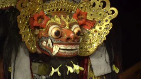 Extreme Close-Up of Kecak Dancer with Camera Flash Exposure | Dynamic Event  Stock Footage 330264604