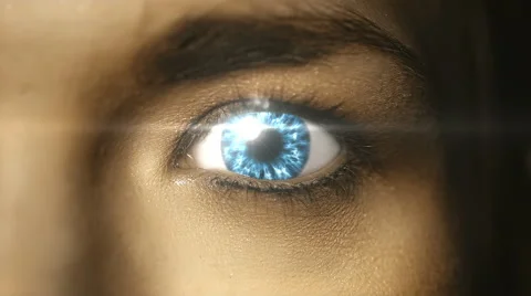 Extreme Close Up Of A Left Eyeball As It Opens Up Wide Stock Footage 51054161