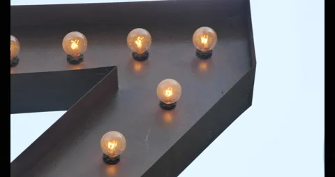 Extreme Close of of Light Bulb Zoo Sign Stock Footage 202235339