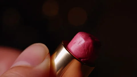 Extreme close-up of lipstick Stock Footage 285562902