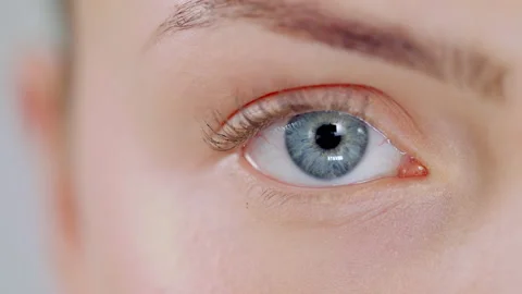 Extreme Close Up Macro Blue Eye Human Iris Natural Beauty Young Woman Stock Footage 143542798