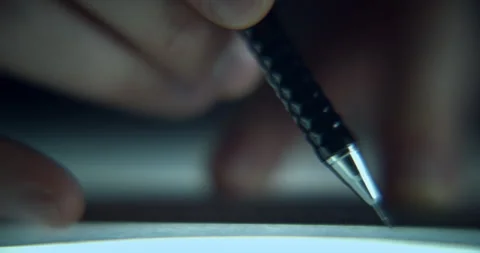 Extreme Close-Up of Man Drawing Blueprint with Pencil and Ruler Stock Footage 343693645
