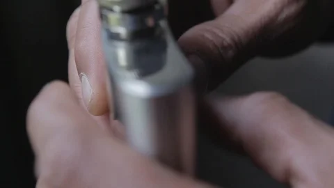 Extreme Close-up Off Man Drinking From His Flask Stock Footage 126700826