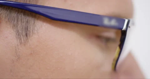 Extreme Close Up Of Man Turning His Head Stock Footage 142928882