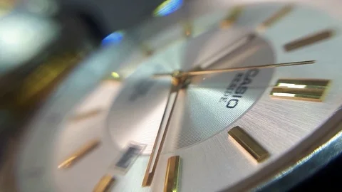 Extreme Close-Up Of Mechanical Casio Wrist Watch. Video stock 96294796