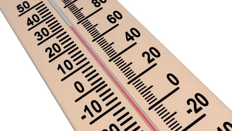 An extreme close-up of a mercury thermometer Stock Footage 340443709