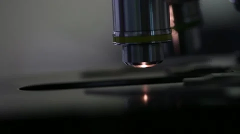 Extreme close-up of Microscope Stock Footage 41416232