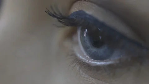 Extreme Close-up Of a Model's Made Up Eye Stock Footage 128388540