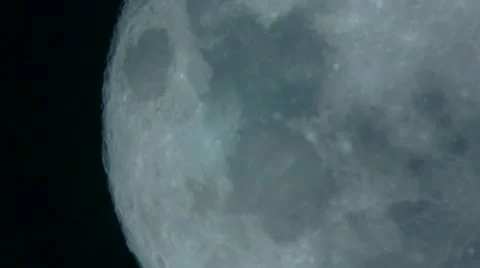 Extreme Close Up of Moon with Passing Clouds - HD Stock Footage 11145835